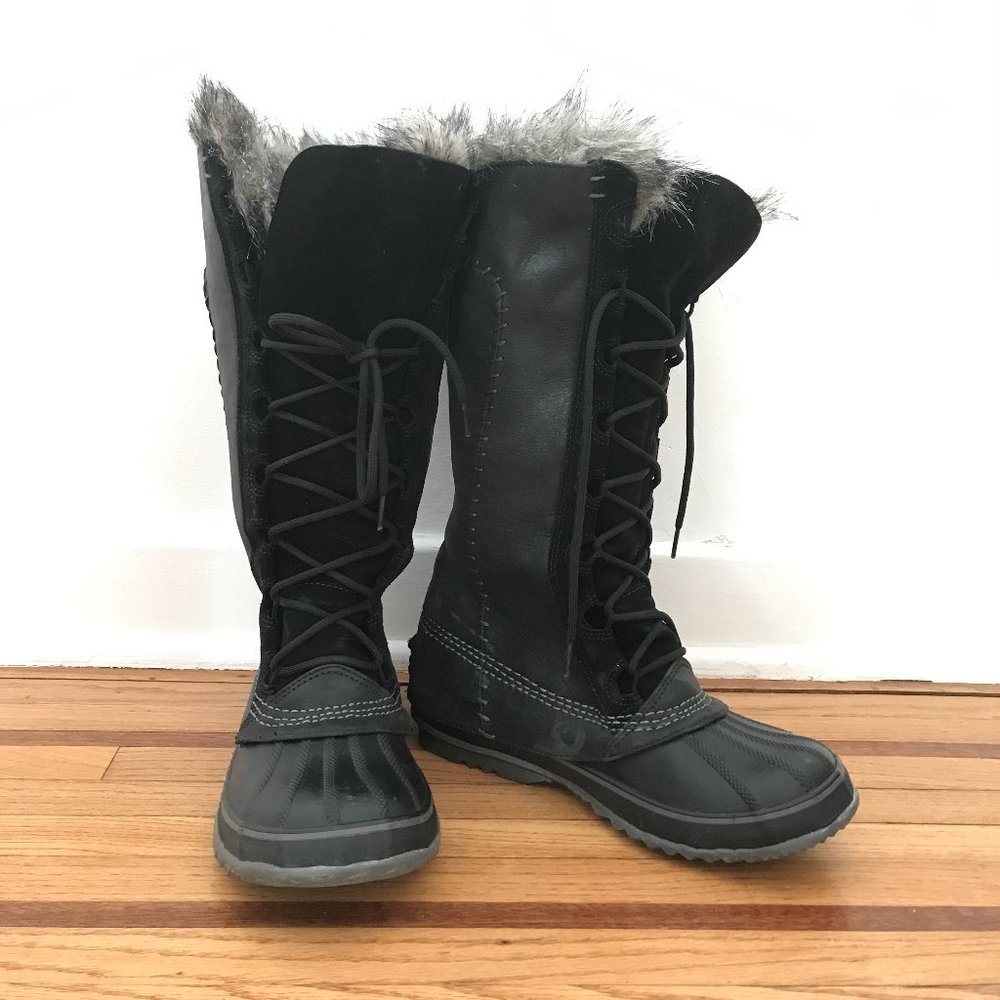 Sorel Cate The Great NL1642 Black Snow Boots 8US
